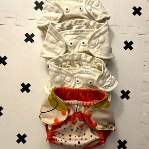 SOLD Esembly Baby cloth diapers - size 1 - three inners and dragonfruit outer